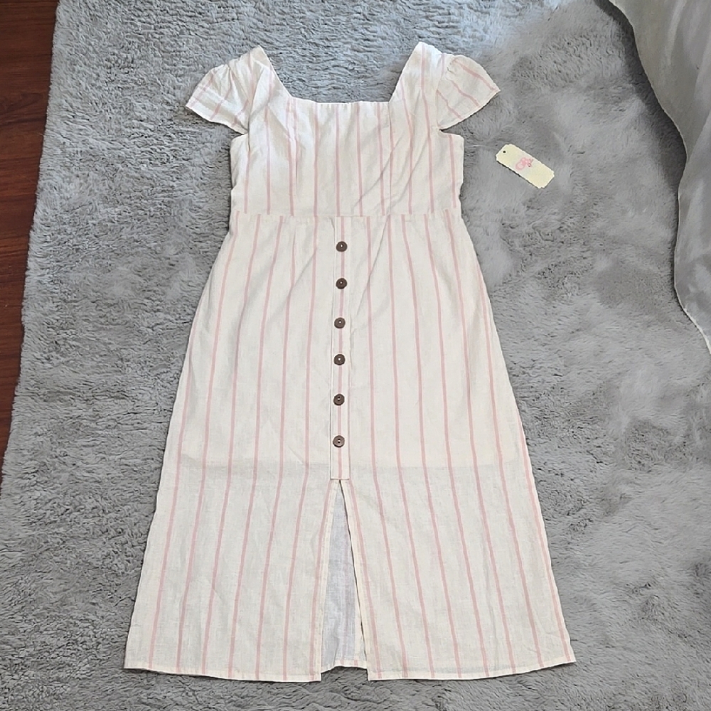 NWT GB Girls pink stripe dress size XL girls